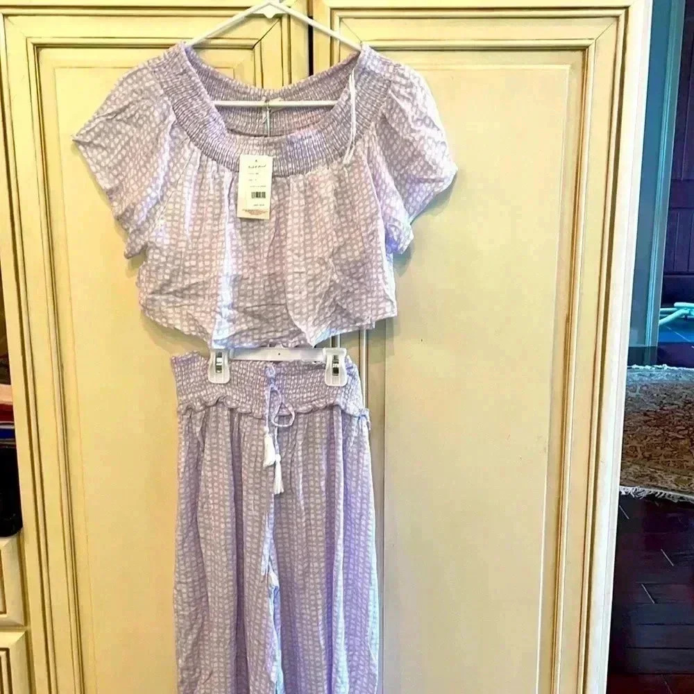 NWT cropped top & pants, outfit, Small